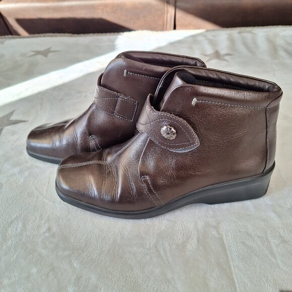 HOTTER Comfort Concept Abbey Womens Size 7.5  Brown Leather‎ Ankle Boots - Picture 4 of 14